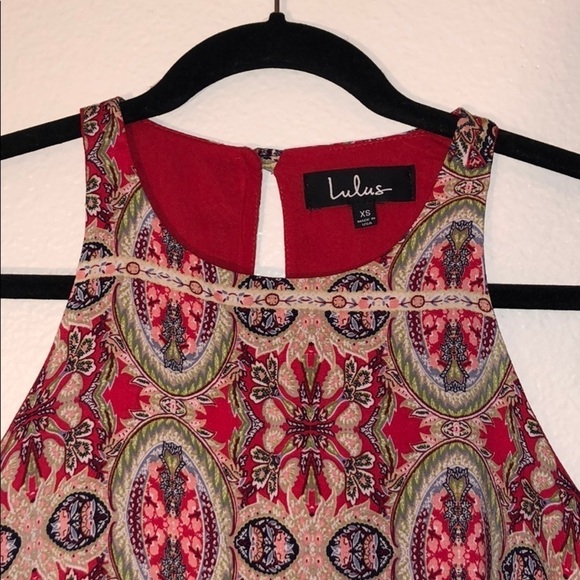 NWT Lulus Red Detailed Dress - Picture 5 of 6